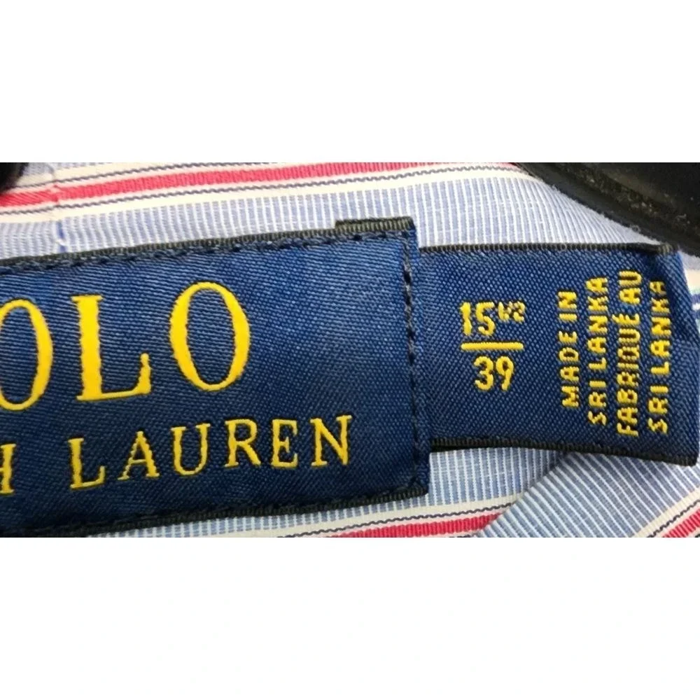 Polo Ralph Lauren Striped Dress‎ Shirt Button Down Long Sleeve 15.5/39